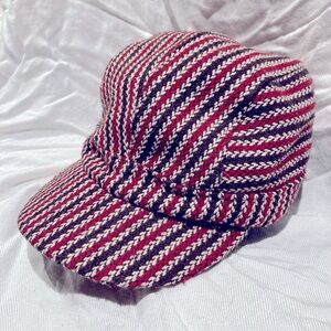 *3 for $20* Striped Wool Cap, Navy/Red/White, Stretch.